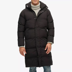 Professional Manufactured Men's <b>Long</b> Sleeve Hooded Puffer <b>Jackets</b> for <b>Winter</b> Stand Collar High Street Style Breathable - Product Image 2