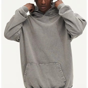 Ensemble d'hiver pour hommes en coton 100% personnalisé, lourd, vintage, délavé à l'acide, en gros, 450 g/m², surdimensionné, broderie usée - Product Image 3