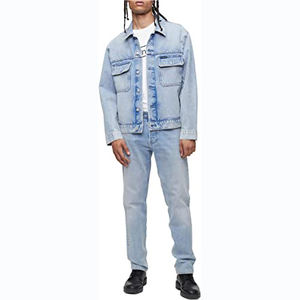 Manteau en jean à capuche pour homme, vêtement d'extérieur en coton délavé, style Hip Hop décontracté - Product Image 4