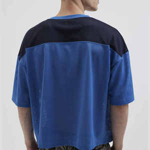 Uniforme de fútbol americano Vintage para hombre de gran tamaño de malla de punto con cuello en V, Jersey corto de talla grande personalizado del fabricante - Product Image 6