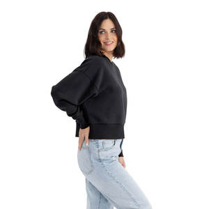 Sweat-shirt à col rond pour femme Next Level Apparel 9087, poids lourd, imprimé lettres sur le devant, coupe ample, hiver, 100% coton, écologique - Product Image 2