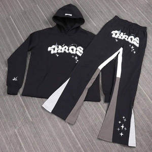 Custom Men <b>Winter</b> High Quality Tracksuit Thick Fleece 100% Cotton Two-Piece Print <b>Hoodie</b> & Flare Sweatpants Joggers Set - Product Image 3