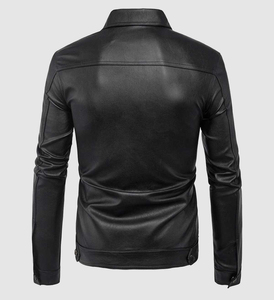 2026 personnalisé unisexe qualité supérieure noir véritable cuir de vachette motard veste haute rue col montant imperméable coupe-vent - Product Image 4