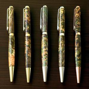 Collection Amber : Stylo à bille en bois stabilisé de luxe fait à la main, largeur d'écriture de 0,7 mm, cadeau d'affaires, souvenir de mariage - Product Image 1