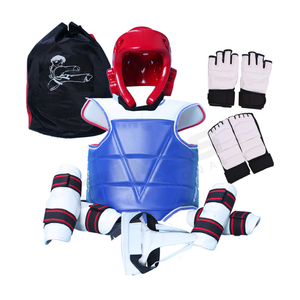Protector personalizable del cuerpo de Taekwondo de espuma del equipo de entrenamiento Itf incluyendo guantes de protección de pie con protector de pecho hecho de cuero - Product Image 1