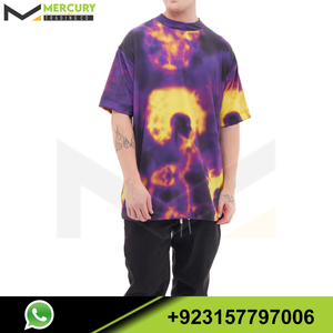 เสื้อยืดผู้ชายไซส์ใหญ่ ลายมัดย้อม แขนสั้น คอกลม ผ้าถักลำลอง พิมพ์ลายตามสั่ง - Product Image 3
