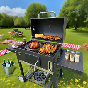 Griglia a Carbone XXL Grande e Resistente con Certificazioni CE/DGCCRE/LFGB, Barbecue con Griglia a Carbone e Piastra Rotonda per <span class=keywords><strong>Pizza</strong></span> - Product Image 2