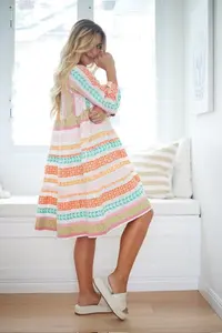 Mode d'été intemporelle pour les femmes tissées à la main v-weave Indian Resort Wear robe courte avec gland et poches latérales pour les femmes robe - Product Image 5