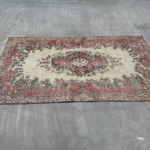 พรมตุรกีขนาด 3.9x6.8 ฟุต พรมวินเทจ พรมสีแดงสไตล์ตะวันตกเฉียงใต้ - Product Image 3