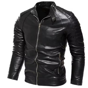 Veste en cuir de motard au meilleur design pour hommes, veste en cuir de mouton personnalisée pour hommes, veste en cuir matelassée pour hommes - Product Image 3
