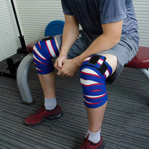 Enveloppe de genou de soutien élastique de meilleure qualité pour Fitness haltérophilie Powerlifting Gym Workouts Confortable Cotton Blend Material - Product Image 5