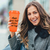 Gobelets à café en plastique scintillants de 16 oz avec couvercles, gobelet translucide réutilisable avec logo personnalisé pour café froid, boissons glacées, café