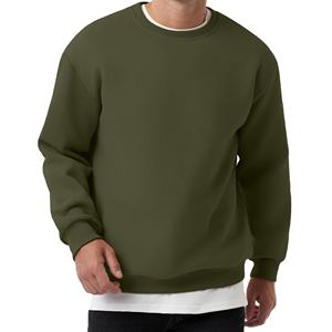 เสื้อสเวตเชิ้ตคอกลมทรงโอเวอร์ไซส์คุณภาพสูงแบบเรียบง่าย สกรีนโลโก้ตามสั่ง ผ้าฟลีซคอตตอน 100% ทรงไหล่ตกสำหรับผู้ชาย - Product Image 1