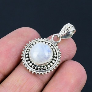 Boho Style 925 Sterling Silver <b>Moonstone</b> <b>Pendant</b> Handmade Rhodium & Gold Plated Jewelry for Women Wedding Gift - Product Image 2