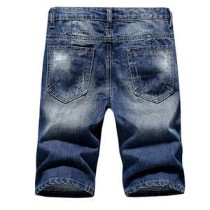 Wholesale OEM Custom Men's Jeans <b>Shorts</b> New Arrival Spandex/Cotton Solid Pattern Casual Style <b>Zipper</b> Fly Private Label - Product Image 6