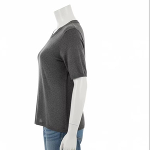 Breathable Knitted Crew Neck Womens T Shirts Soft Stretch Fabric Comfortable Daily Wear Casual Summer Top Fashion Tee - Product Image 4