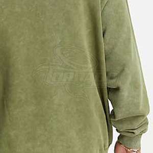 Haute qualité lavage à l'acide hommes col rond sweat solide impression motif hiver tissu plaine teint Technique sur mesure OEM sweats à capuche - Product Image 5