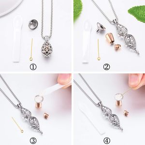 Collares de urna de flor de loto de oro rosa para cenizas, joyería de recuerdo, colgante de urna de cremación de acero inoxidable para hombres y mujeres, tamaño personalizado - Product Image 5