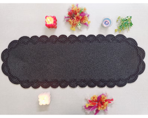 Antique perlé écologique personnalisable Polyester tissu motif végétal haute qualité à la main chemin de table broderie de perles de rocaille - Product Image 3