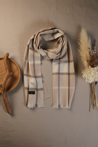 Écharpe 100% cachemire de Mongolie 30x160 couleur naturelle - Product Image 1