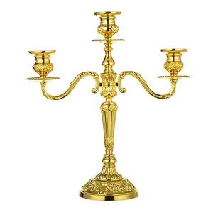 Candelabros de aluminio de diseño moderno, taza de cinco velas con Acabado niquelado, Base redonda para decoración del hogar - Product Image 2