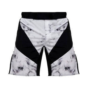 Short de combat MMA pour hommes imprimé marbre noir blanc boxe grappling BJJ No-Gi Kickboxing entraînement Gym Arts martiaux sport court - Product Image 2