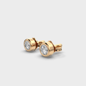 Boucles d'oreilles élégantes en or 10 carats avec diamants de laboratoire pour femmes Boucles d'oreilles solitaires classiques scintillantes parfaites pour un usage quotidien - Product Image 3
