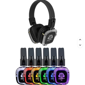 Auriculares Originales Talent Silent Disco Prism con Cambio de Color, Paquete de 40 con 2 Transmisores Portátiles - Product Image 1