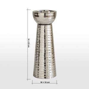 Contemporary <b>Silver</b> Metal <b>Candle</b> <b>Holder</b> for Table Decor Elegant Modern Centerpiece Stylish Romantic Candlelight Stand - Product Image 3