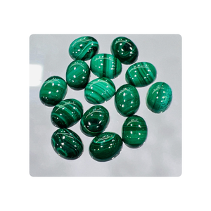 Pierres précieuses naturelles en malachite ovale de haute qualité 7x9 mm, cabochon, pierres précieuses en vrac certifiées, lot en gros du fabricant - Product Image 1