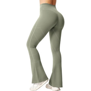 Hot Selling Women Yoga <b>Leggings</b> Solid Custom Logo High Waist <b>Butt</b> <b>Lifting</b> Fitness Pants Seamless Spandex/Polyester Sports Gear - Product Image 4