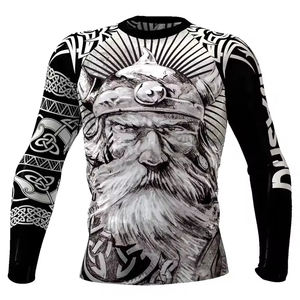 Chemise de compression personnalisée à manches courtes Logo de surf Mma Bjj Rashguards Jiu Jitsu sublimés Concevez votre propre Rash Guard personnalisé - Product Image 4