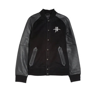 <b>Men's</b> Casual Streetwear Fleece <b>Varsity</b> <b>Jacket</b> for <b>man</b> with PU Leather Sleeves Stand Collar Winter Style <b>Bomber</b> <b>JACKET</b> - Product Image 6