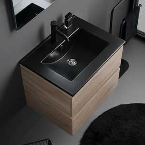 Mobile da Bagno Well Oak 60cm con Lavabo Belize Nero Opaco, Set Bagno Premium - Product Image 3