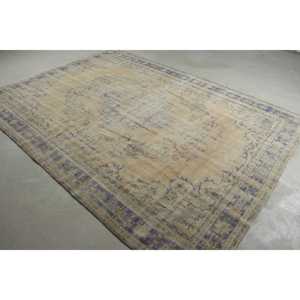Vintage Turkish Rug, 7,1x9,<b>9</b> ft Oversize Rug, Blue Brown Floral Rug - Product Image 2