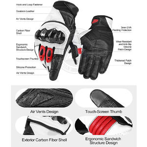 Gants de moto Moto Riding Protective Biker Motocross Unisexe Cuir Imperméable Respirant Protection UV Extérieur Sports - Product Image 4