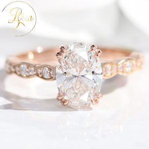 Anello di Fidanzamento Personalizzato con Diamante Sintetico VVS Certificato IGI in Oro 10K 14K 18K Anello con Diamante Creato in Laboratorio Gioielli da Donna - Product Image 1