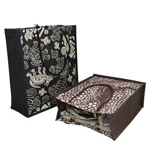 Sac fourre-tout en toile de coton naturel de 10 oz imperméable PP laminé imprimés d'animaux poignée de corde sac à provisions élégant unicolore recto verso - Product Image 4