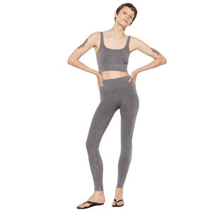 Leggings en toile décontractés pour femmes, 100% coton, taille mi-haute, toutes saisons - Product Image 2