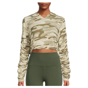 Pull à capuche de haute qualité pour femmes avec logo personnalisé Crop Top à manches longues Tissu tissé Tie Dye Design - Product Image 1