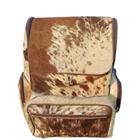 Doğal Sığır Derisi Vintage Taktik Açık Hava Sırt Çantası Kahverengi Lüks Özel Tasarım Dayanıklı Fermuarlı Kapatma 36-55L Polyester