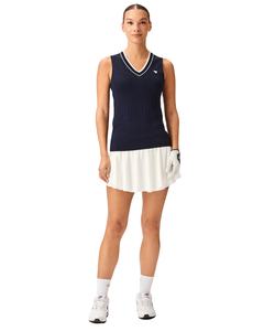 กระโปรงกีฬาสั้นแขนกุดสำหรับผู้หญิง ระบายอากาศได้ดี ผลิตจากโพลีเอสเตอร์ เหมาะสำหรับออกกำลังกาย ยิม โยคะ พร้อมปักชื่อทีมตามสั่ง สำหรับเทนนิสและกอล์ฟ - Product Image 3