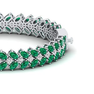 REYES Hot Selling 14K 18K Solid <b>Gold</b> Moissanite Tennis <b>Bracelet</b> Oval Cut 17Ct Emerald Gemstone Fine <b>Bracelets</b> <b>For</b> <b>Women</b> - Product Image 2