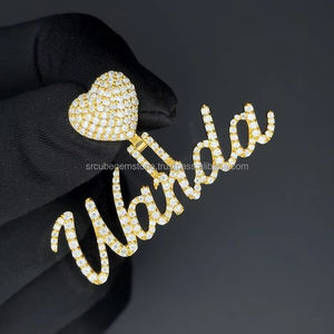 Pendentif en argent sterling 925 personnalisé pour homme en diamant VVS Hiphop Moissanite plaqué or testeur de diamant de passage pour la fête Hip Hop - Product Image 3