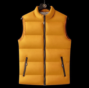 Chaleco Acolchado de Invierno para Hombre de Alta Calidad con Cuello Alto, Cremallera Completa, Logotipo Personalizado, Cálido, con Capucha, Cortavientos, de Tela de Lona, en Oferta - Product Image 5