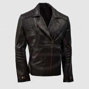 Veste en cuir de vachette véritable personnalisable à col montant fabriquée à Sialkot, tissu en toile du Pakistan à bas prix - Product Image 2