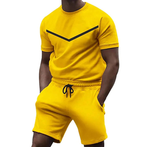 Conjunto de pantalones cortos informales de verano 2025 para hombre, camiseta de manga corta y pantalones cortos, conjunto de chándal sólido, conjunto corto de verano para hombre, ropa para hombre - Product Image 5