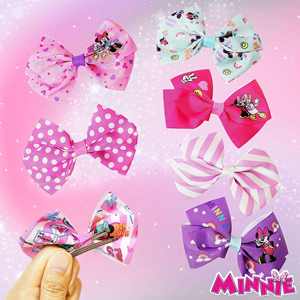Lot de 7 nœuds à cheveux Minnie Mouse sous licence, 4 pouces, avec Minnie sur chaque pince, pinces crocodiles, pour filles - Product Image 1