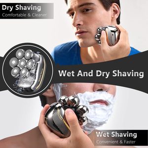 Afeitadora Eléctrica Rotatoria Inalámbrica para Cabeza, Kit de Aseo Húmedo/Seco para Hombres Calvos, Cortapelos IPX7, Recortador de Nariz y Barba para Rostro - Product Image 4
