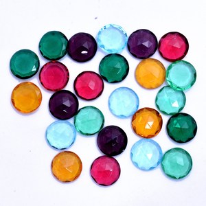 Aaa + đá quý kết hợp màu sắc vòng Rose cut 16mm mặt Cabochon đa đá quý Hydro thạch anh lỏng bán đá quý đối với trang sức - Product Image 2